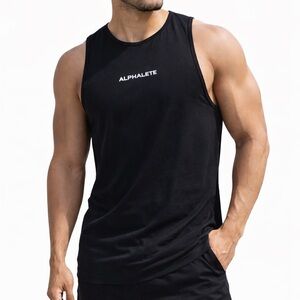 Alphalete Black Sleeveless Workout Tank Men’s Athletic Gym Muscle Shirt Medium